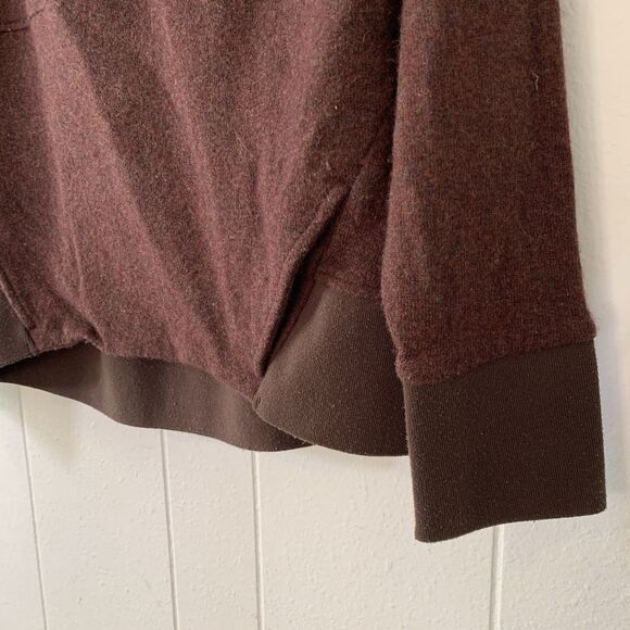 Prana Womens Medium Hoodie Sweater Pullover Pockets Brown Wool Blend Sherpa - Picture 2 of 7